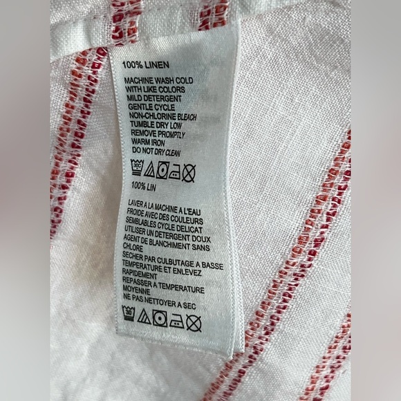 Tommy Bahama Linen Jacket Womens XL Marcella Stripe Bell Sleeve Pink - Picture 5 of 10